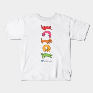 Rainbow Of Dachshunds Kids T-Shirt